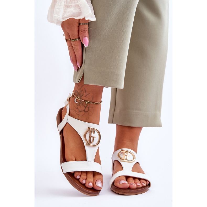 Sandale Plate Piele S.Barski KV-5541-32 Albe 1