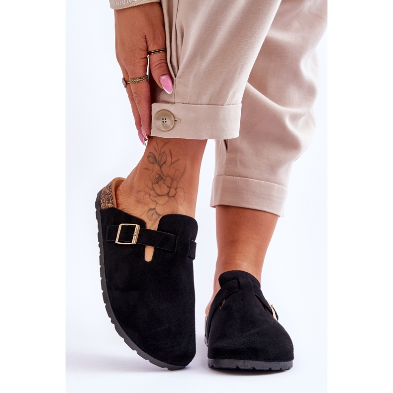 FJ1 Sandale din piele intoarsa Pe Platforma Pluta Neagra Vellma negru 1