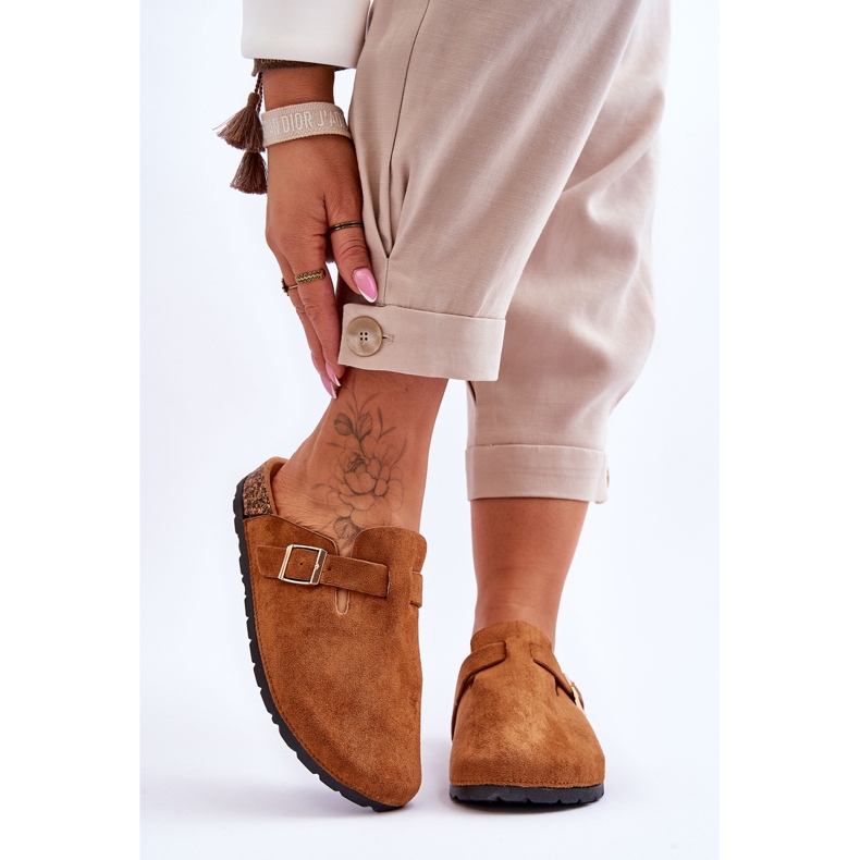 Papuci Camel Vellma Suede Cork Platform maro 1