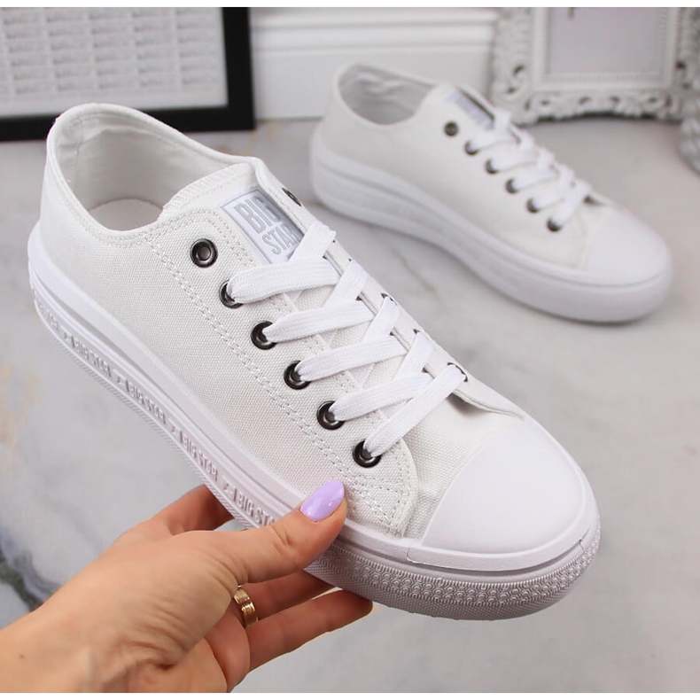 Adidasi de dama pe platforma alb Big Star LL274A177 2