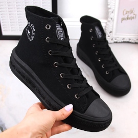 Botine de dama pe platforma neagra Big Star LL274A182 negru 1 Botine de dama pe platforma neagra Big Star LL274A182 negru 1