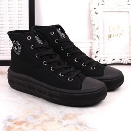 Botine de dama pe platforma neagra Big Star LL274A182 negru 2 Botine de dama pe platforma neagra Big Star LL274A182 negru 2