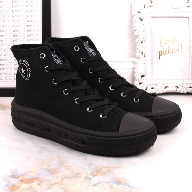 Botine de dama pe platforma neagra Big Star LL274A182 negru 2 Botine de dama pe platforma neagra Big Star LL274A182 negru 2