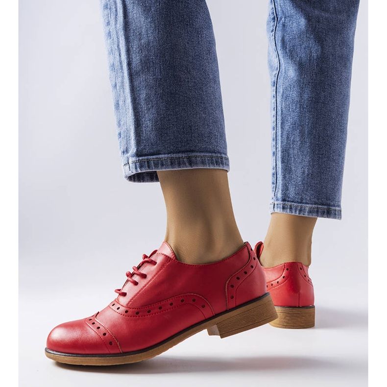 Brogues bej LS5379 Taupe roșu 1