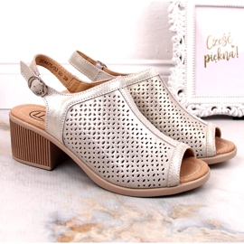 Sandale Filippo din piele ajurata bej/aurie DS4475 de aur 1 Sandale Filippo din piele ajurata bej/aurie DS4475 de aur 1