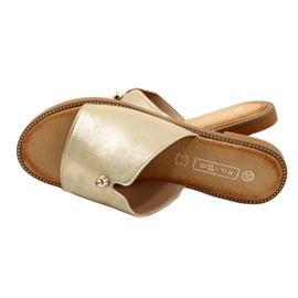 Papuci de damă la modă Filippo DK4625/23 GO Aur de aur 4