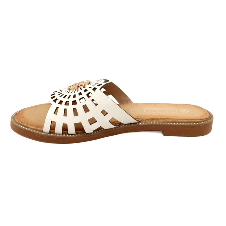 Flip-flops ajurat pentru femei la modă cu zirconi Filippo DK4621/23 WH alb 2