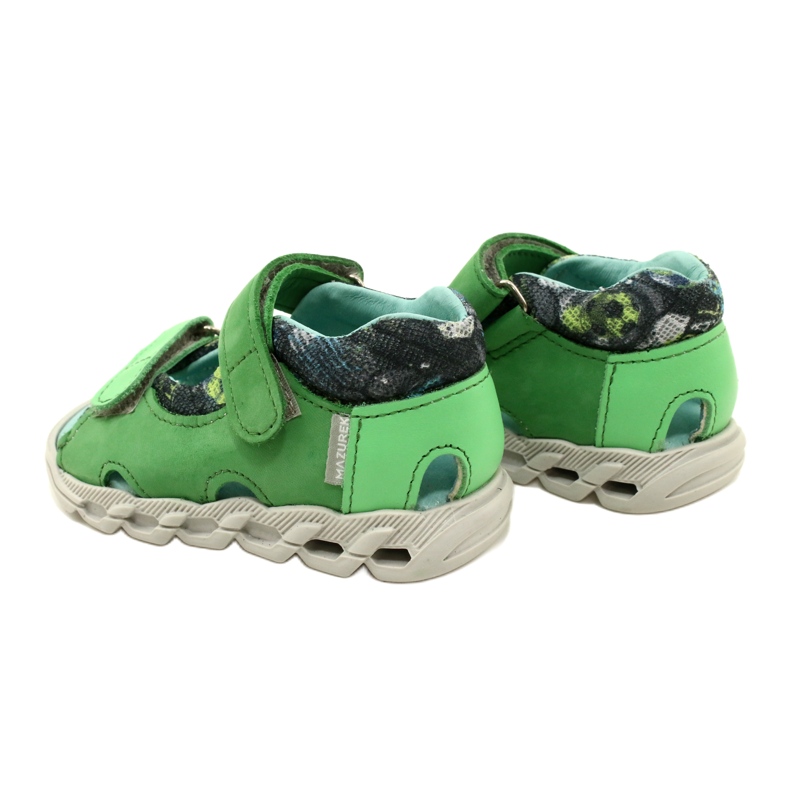 Sandale din piele pentru copii pentru Velcro Mazurek 1363 Green verde 6