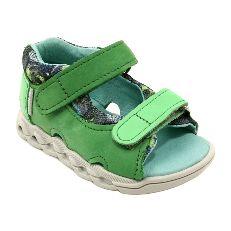 Sandale din piele pentru copii pentru Velcro Mazurek 1363 Green verde 1