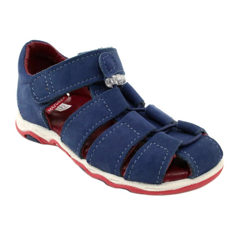 Sandale din piele pentru Velcro Mazurek 1364 Navy Blue albastru 1