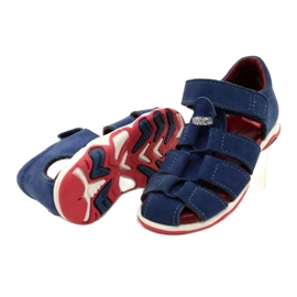 Sandale din piele pentru Velcro Mazurek 1364 Navy Blue albastru 4