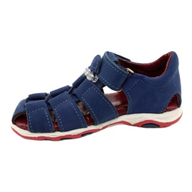 Sandale din piele pentru Velcro Mazurek 1364 Navy Blue albastru 2