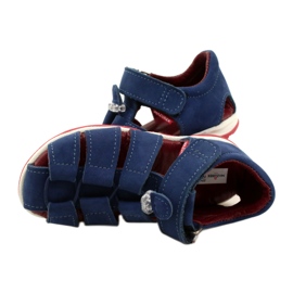 Sandale din piele pentru Velcro Mazurek 1364 Navy Blue albastru 5