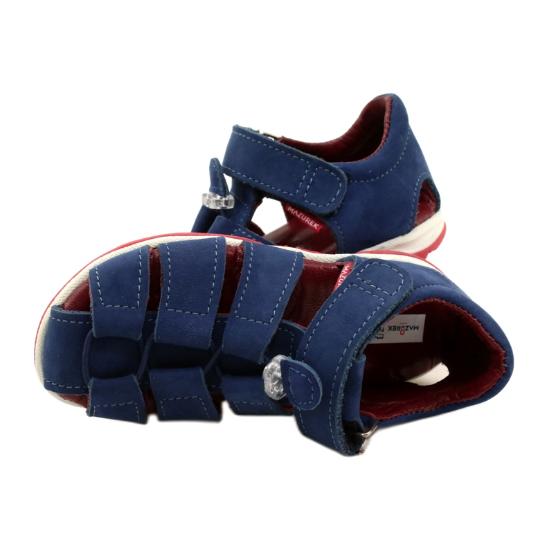 Sandale din piele pentru Velcro Mazurek 1364 Navy Blue albastru 5 Sandale din piele pentru Velcro Mazurek 1364 Navy Blue albastru 5