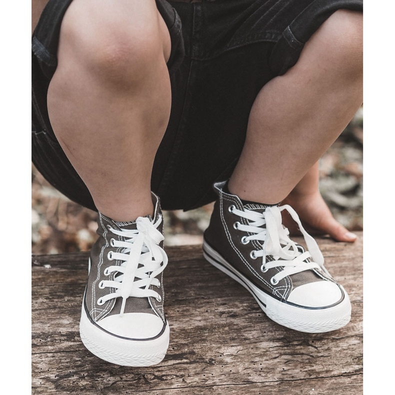 Adidași înalte pentru copii, verde-kaki 3