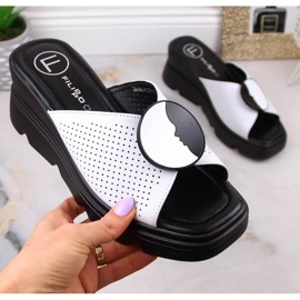 Sandale cu pană din piele Filippo W DS4608 albe 1 Sandale cu pană din piele Filippo W DS4608 albe 1