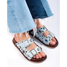 Seastar Flip-flops la modă cu cristale albastru 2