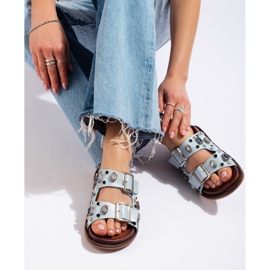 Seastar Flip-flops la modă cu cristale albastru 5