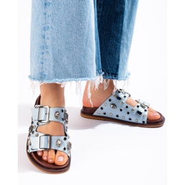Seastar Flip-flops la modă cu cristale albastru 1