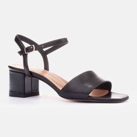 Marco Shoes Sandale cu toc midi negru 1