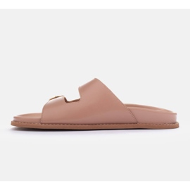 Marco Shoes Papuci cu catarame bej 1