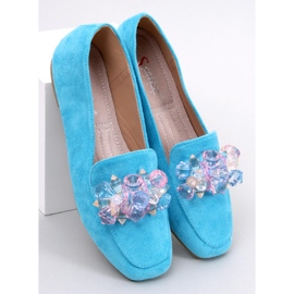 Mocasini Deley Blue cu margele albastru 1