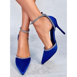Pompe cu toc înalt cu zirconiu cubic Conway Blue albastru 3