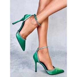Pompe cu toc înalt cu zirconiu cubic Conway Green verde 5