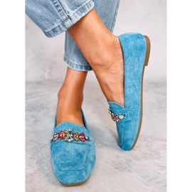 Mocasini Davitian Blue din zirconiu cubic albastru 5