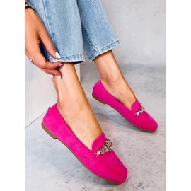 Mocasini Davitian Strass Fuchsia roz 2