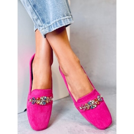Mocasini Davitian Strass Fuchsia roz 3