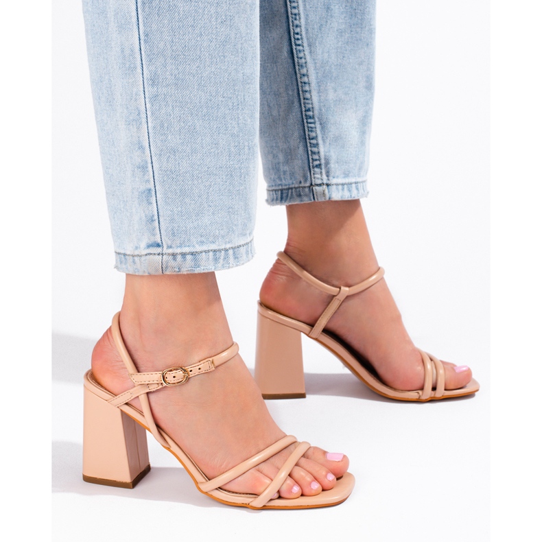 Sandale cu toc VINCEZA bej 1