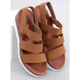 Sandale cu pană Cregger Camel maro 1
