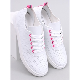 Adidași de damă Gelman WHITE/FUCHJA alb 1