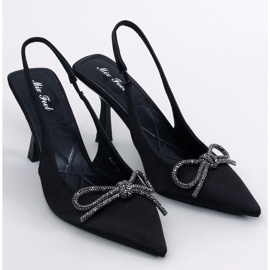 Pompe cu toc deschis Hannah Black negru 1