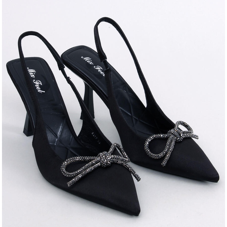 Pompe cu toc deschis Hannah Black negru 1