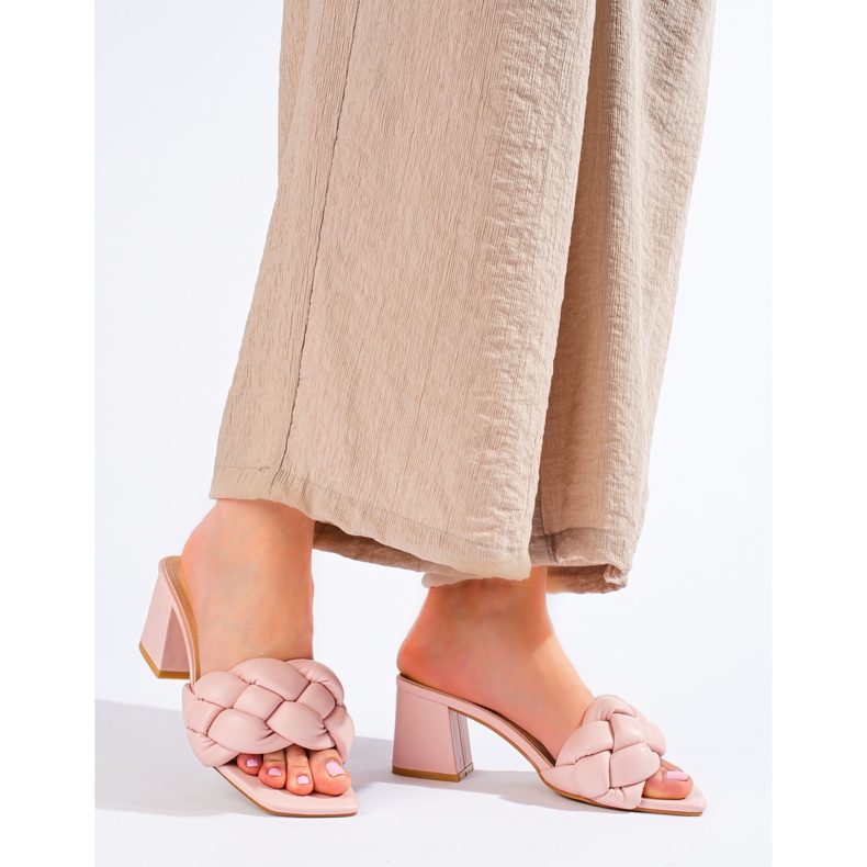 Sandale de damă cu toc Shelovet roz 1