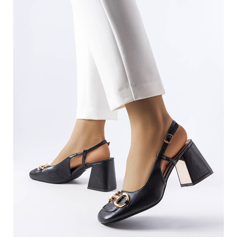 Sandale negre cu toc înalt de la Parrish negru 1