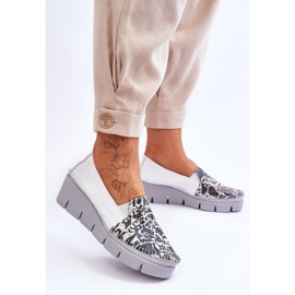 Tenisi cu pană din piele Maciejka 5814A-11 Alb-Negru 2