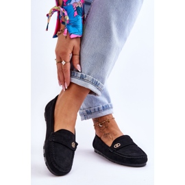 Mocasini Castelo din piele intoarsa neagra negru 2