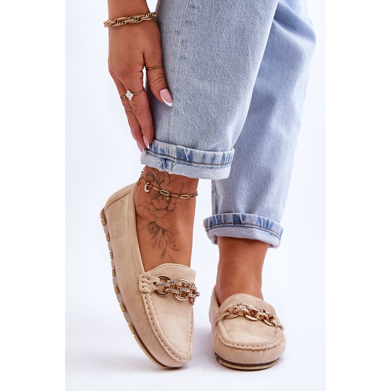 Mocasini de dama din piele intoarsa Bej Sorento 1 Mocasini de dama din piele intoarsa Bej Sorento 1