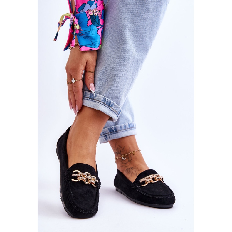 Mocasini de dama din piele intoarsa neagra Sorento negru 2