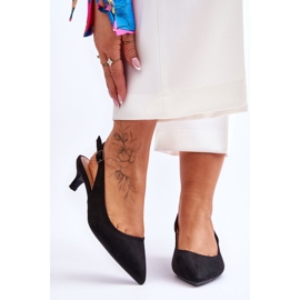 Pompe Low Peep Toe Negru Lia 1