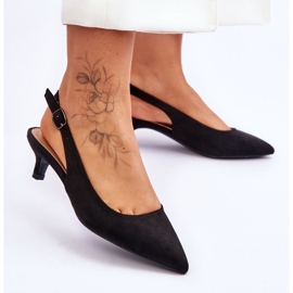 Pompe Low Peep Toe Negru Lia 2