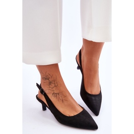 Pompe Low Peep Toe Negru Lia 3