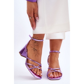 Sandale cu toc înalt Violet Felisa la modă 1