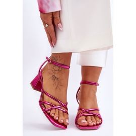 Sandale cu toc înalt fuchsia Felisa la modă roz 1