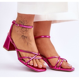 Sandale cu toc înalt fuchsia Felisa la modă roz 7