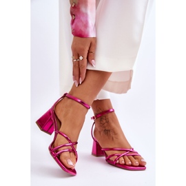 Sandale cu toc înalt fuchsia Felisa la modă roz 2