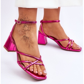 Sandale cu toc înalt fuchsia Felisa la modă roz 3